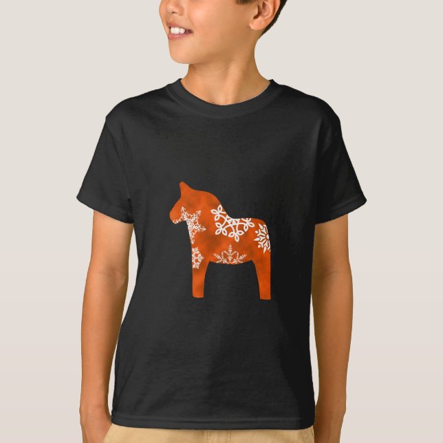Dala Horse Snowflake T-Shirt (Front)