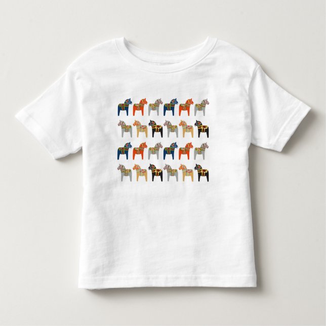 Dala Horse Swedish Folk Art Pattern Toddler T-Shirt (Front)