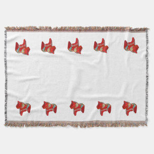 Dala Horse Throw Blanket