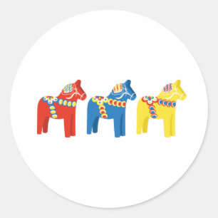 Dala Horses Classic Round Sticker