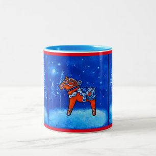 Dala Horses in Winter Mug