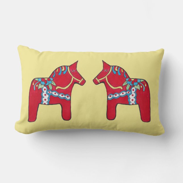 Dala Horses Lumbar Cushion (Front)