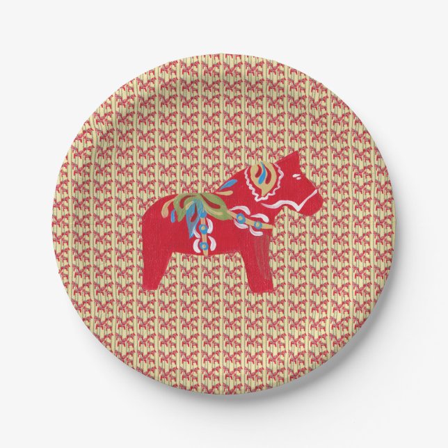 Dala Horses Paper Plate (Front)