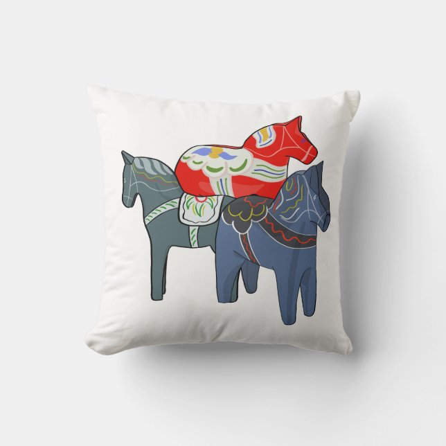 Dala Horses Square Cushion (Front)