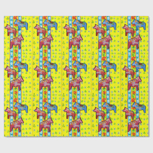 Dala Horses Wrapping Paper
