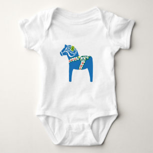 Dalahäst   Dala horse blue Baby Bodysuit