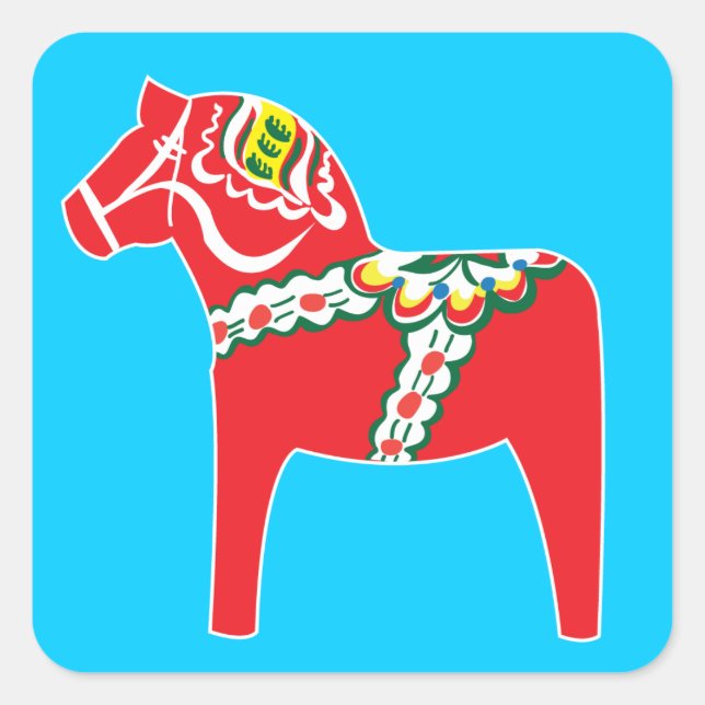Dalahäst | Dala horse Square Sticker (Front)