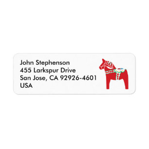 Dalahäst Return Address Label