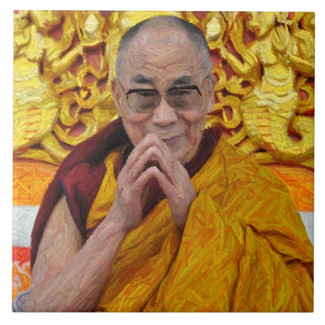 Dalai Lama Buddha Buddhist Buddhism Meditation Tile (Front)