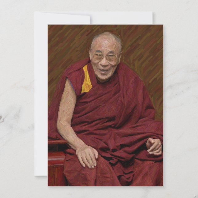 Dalai Lama Buddha Buddhist Buddhism Meditation Yog Invitation (Front)