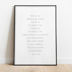 Dalai Lama Kindness Quote Poster