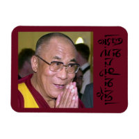 Dalai Lama Praying with Om Mani Padme Hum Mantra