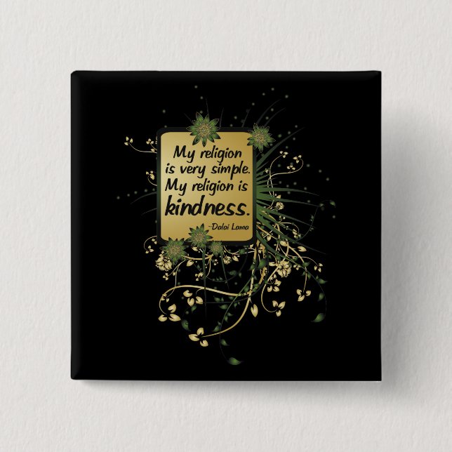 Dalai Lama Religion Quote 15 Cm Square Badge (Front)