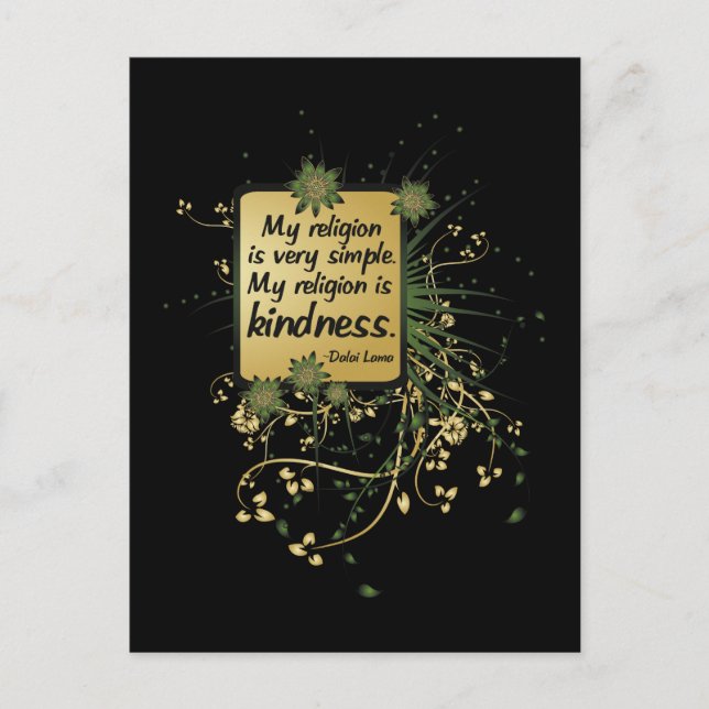 Dalai Lama Religion Quote Postcard (Front)