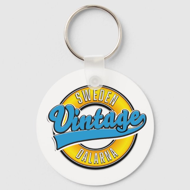 Dalarna Sweden vintage Key Ring (Front)
