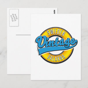 Dalarna Sweden vintage Postcard