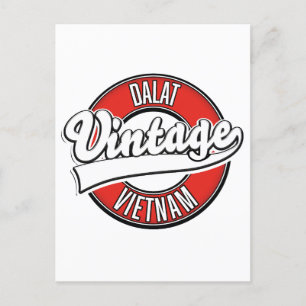 Dalat vietnam retro logo invitation postcard