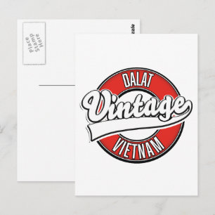 Dalat vietnam retro logo postcard