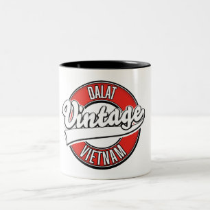 Dalat vietnam retro logo Two-Tone coffee mug