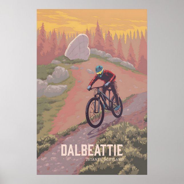 Dalbeattie Mountain Biking Travel Poster (Front)