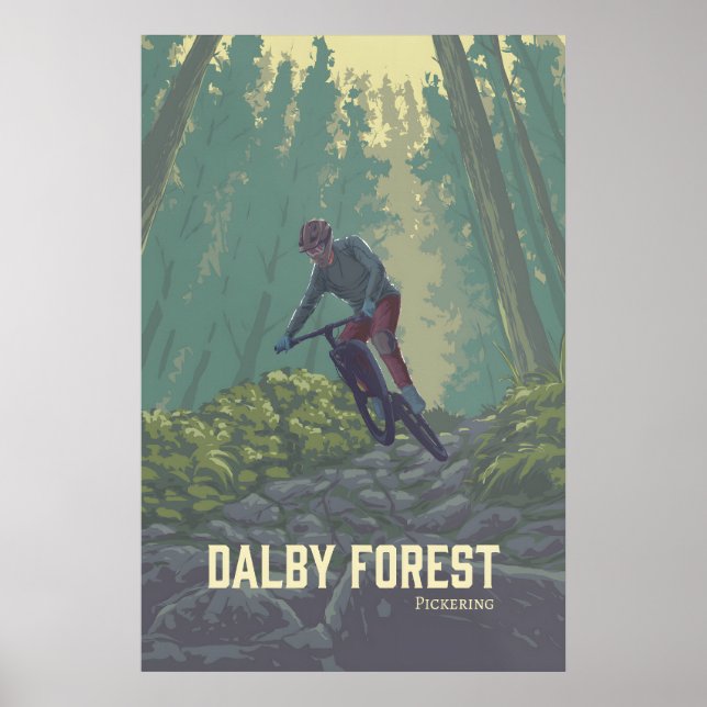 Dalby Forest Mountain Biking Travel Poster (Front)