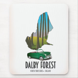 Dalby Forest North Yorkshire travel map Mouse Pad