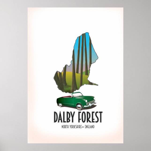 Dalby Forest North Yorkshire travel map Poster (Front)