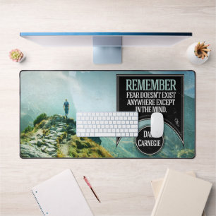 Dale Carnegie Inspirational Quote "Fear" Desk Mat