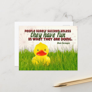 Dale Carnegie Inspirational Quote "Have fun" Postcard