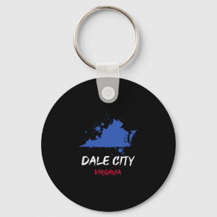 Dale City Virginia Va Paint Splatter Vacation Souv Key Ring