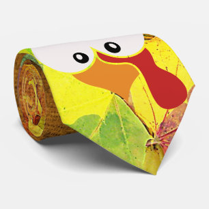 Dale Colorful Turkey Face Thanksgiving Tie