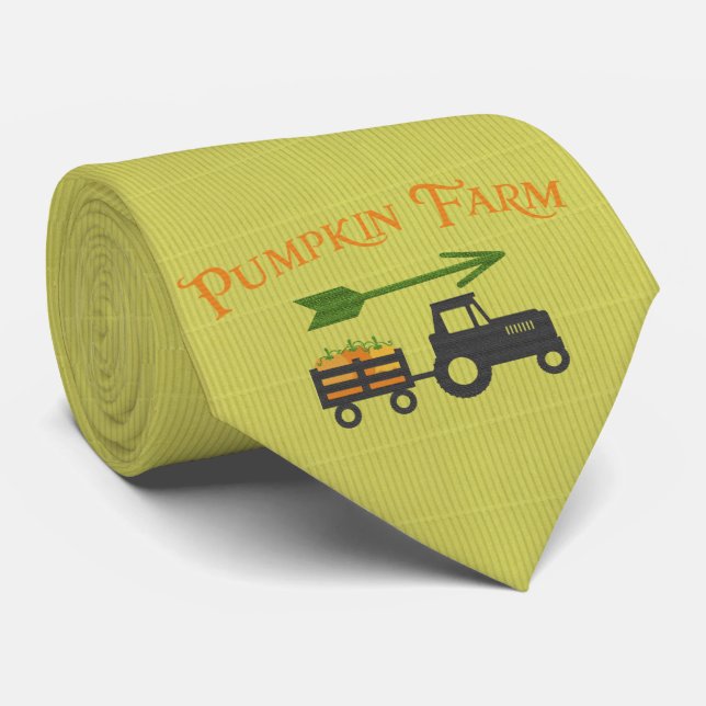 Dale Pumpkin Farm Fall on a tan Tie (Rolled)