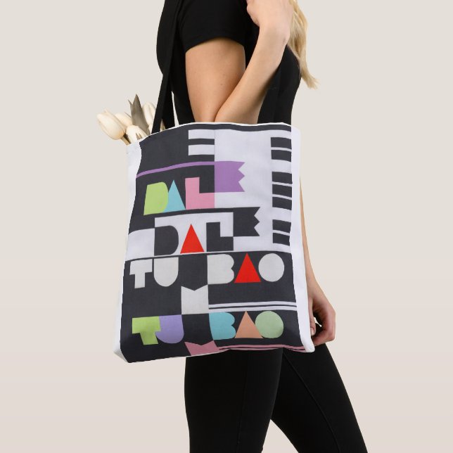 Dale Tumbao Paper Collage Tote Bag (Close Up)