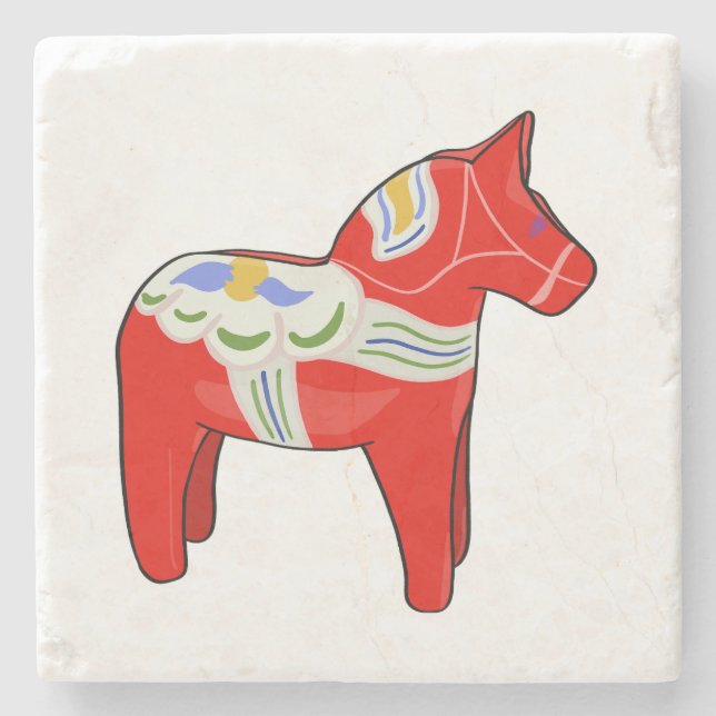Dalecarlian horse stone coaster (Front)