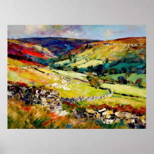 "Dales in Bloom" – A Yorkshire Landscape Poster