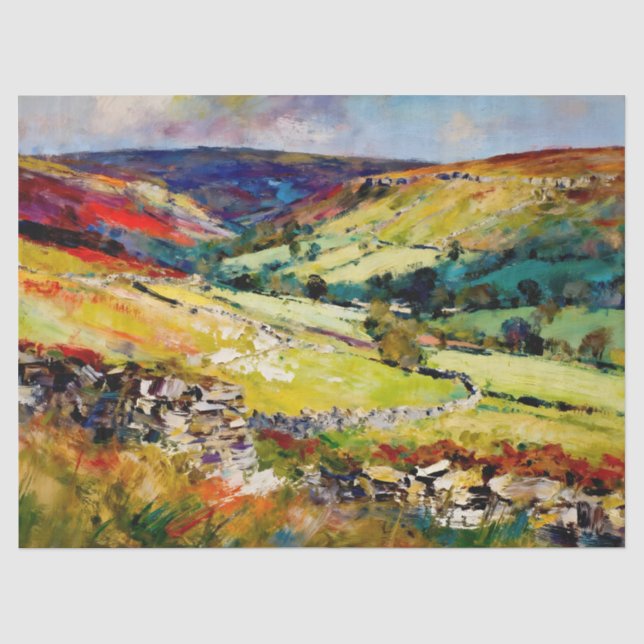 "Dales in Bloom" – A Yorkshire Landscape Tissue Paper (Front)