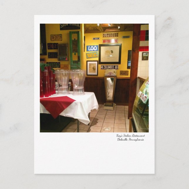 Daleville PA postcard-Kay's Italian Restaurant Postcard (Front)