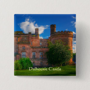 Dalhousie Castle, Midlothian, Scotland 15 Cm Square Badge