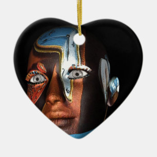 Dali 3d Illustrations on Merchandise Ceramic Tree Decoration