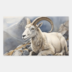 Dali sheep on mountain top  rectangular sticker