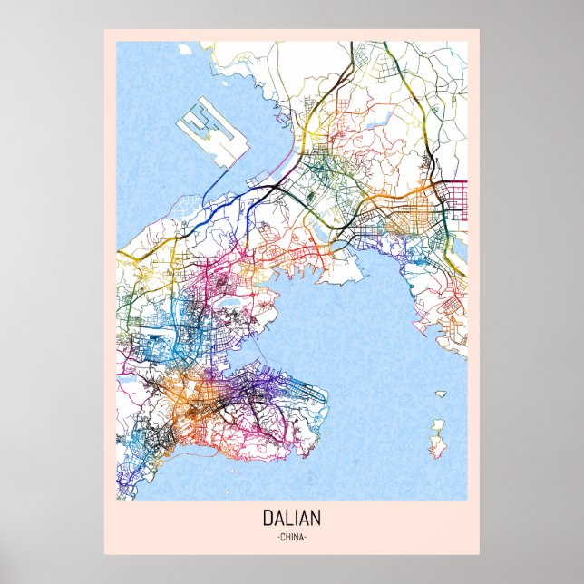 Dalian China City Map Poster (Front)