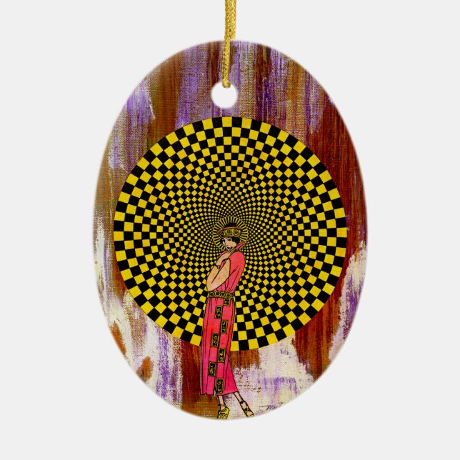 Daliance by Michael Moffa Ceramic Tree Decoration (Front)