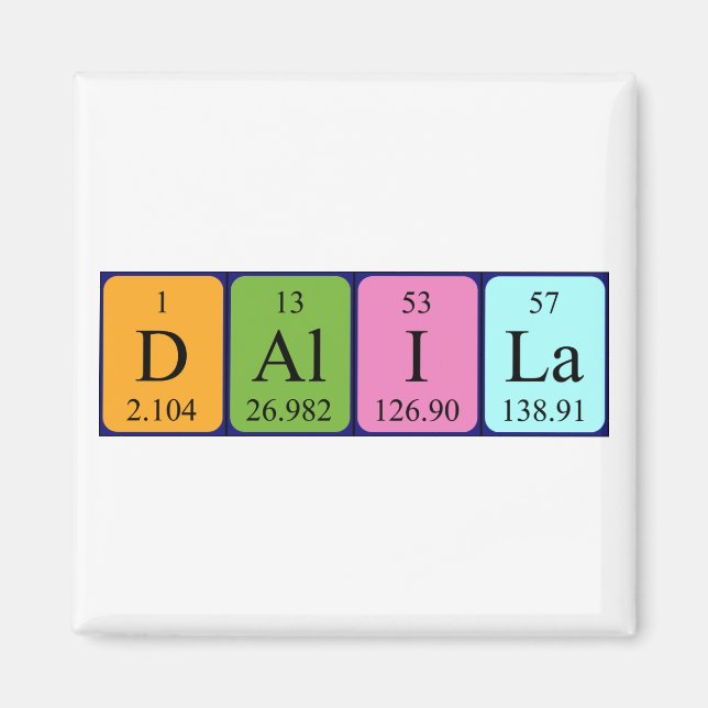 Dalila periodic table name magnet (Front)
