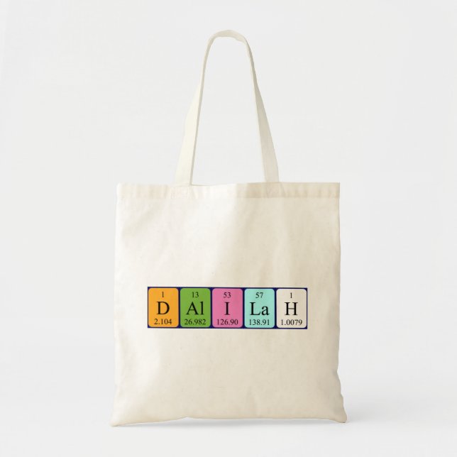 Dalilah periodic table name tote bag (Front)