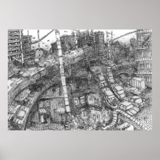 Dallas 2092 (Ink Wash) - Poster