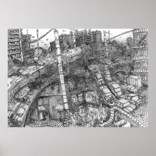 Dallas 2092 (Ink Wash) - Poster (Front)