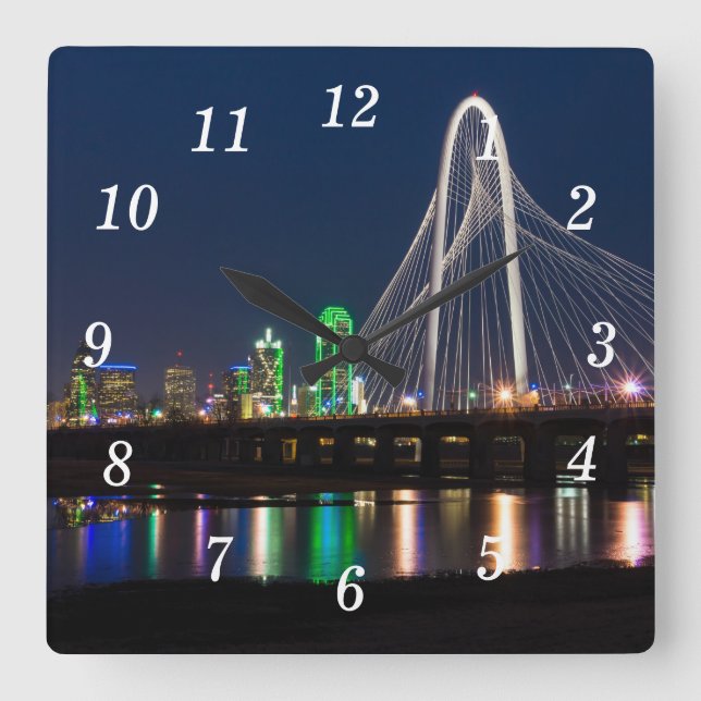 Dallas Bridge View Wall Clock (Front)