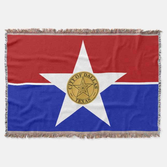 Dallas city flag throw blanket (Front)