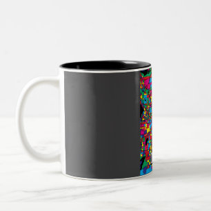 Dallas City Map - Colourful Abstract Pop Art Colo Two-Tone Coffee Mug