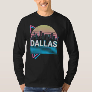 Dallas City Skyline Cityscape Retro T-Shirt
